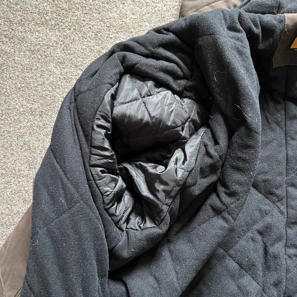 Berne Heritage Duck Canvas Hooded Active Chore Jacket Quilt Lined Brown Mens 2XL - Picture 12 of 15